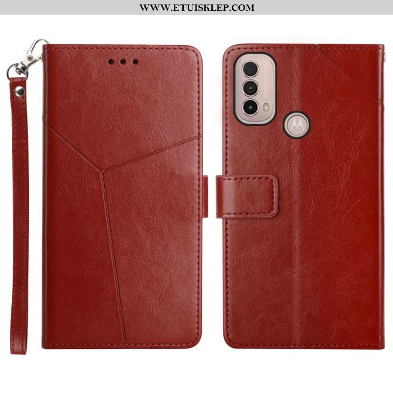 Etui Folio do Moto E40 / E30 / E20 Stylowa Skórzana Konstrukcja Geo Y